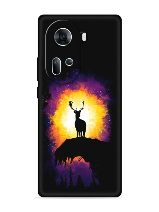 Elk Animal Art Embossed Soft Silicone Case for Oppo Reno 11 (5G) Zapvi