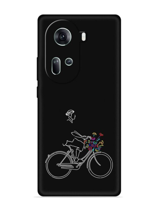 Minimalist Cycle Art Embossed Soft Silicone Case for Oppo Reno 11 (5G) Zapvi