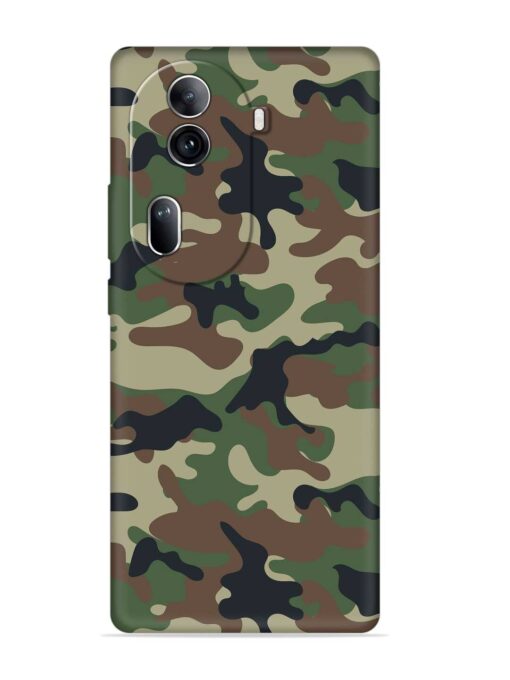 Army Military Camouflage Dark Green Embossed Soft Silicone Case for Oppo Reno 11 Pro (5G)