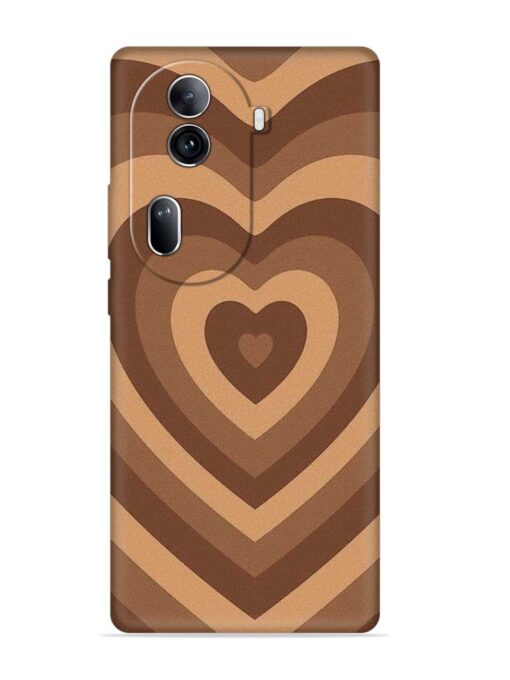 Brown Heart Embossed Soft Silicone Case for Oppo Reno 11 Pro (5G) Zapvi