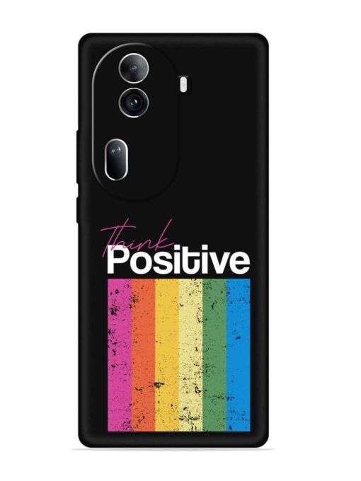 Think Positive Typography Embossed Soft Silicone Case for Oppo Reno 11 Pro (5G) Zapvi