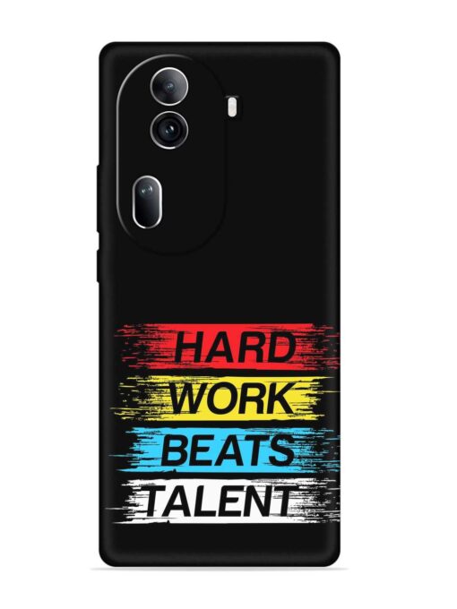 Hard Work Beats Embossed Soft Silicone Case for Oppo Reno 11 Pro (5G) Zapvi