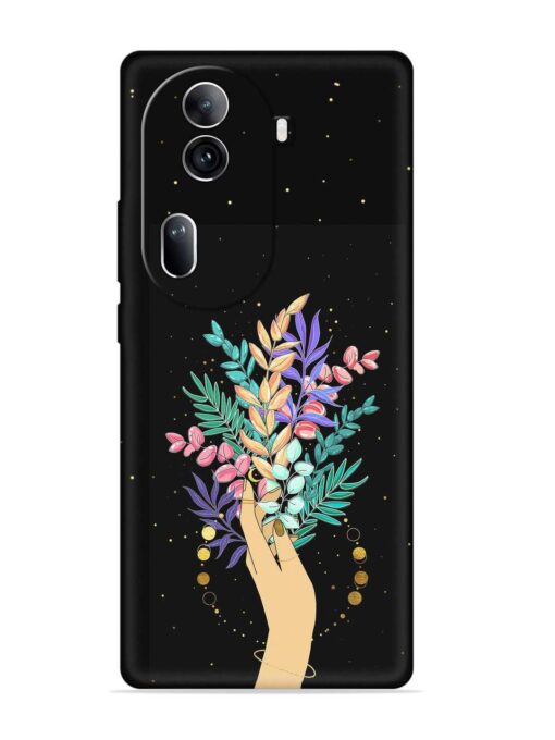 Flower On Hand Embossed Soft Silicone Case for Oppo Reno 11 Pro (5G) Zapvi