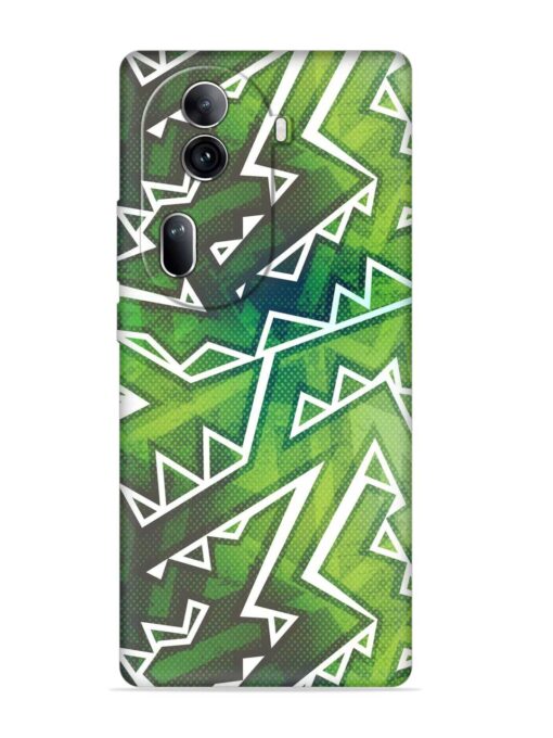 Green Graffiti Seamless Embossed Soft Silicone Case for Oppo Reno 11 Pro (5G) Zapvi