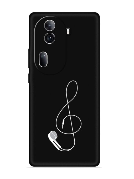 Music Earphone Vector Embossed Soft Silicone Case for Oppo Reno 11 Pro (5G)