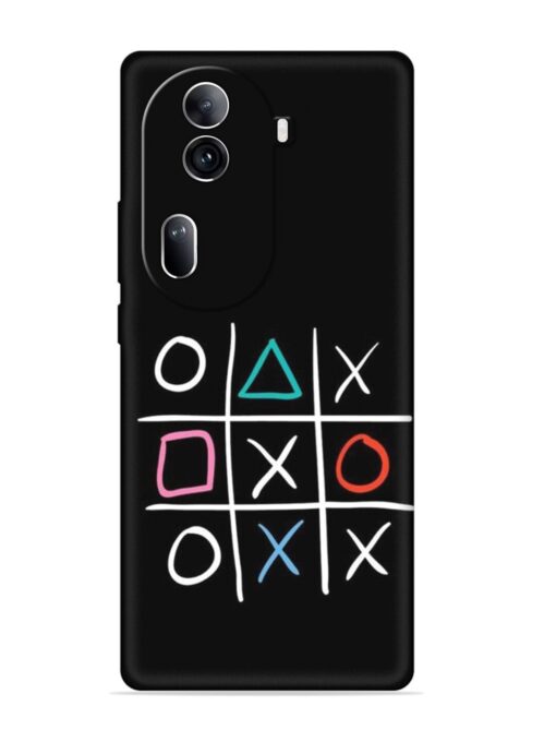 Super Neon Tic-Tac-Toe Embossed Soft Silicone Case for Oppo Reno 11 Pro (5G) Zapvi