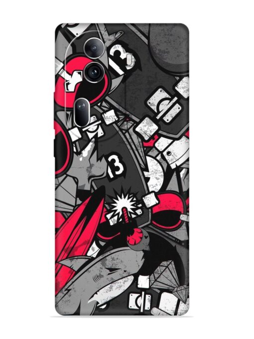 Fictional Doodle Embossed Soft Silicone Case for Oppo Reno 11 Pro (5G) Zapvi