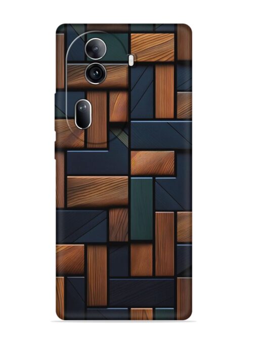 Wooden Background Cubes Embossed Soft Silicone Case for Oppo Reno 11 Pro (5G)