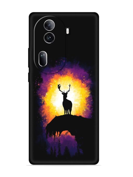 Elk Animal Art Embossed Soft Silicone Case for Oppo Reno 11 Pro (5G) Zapvi