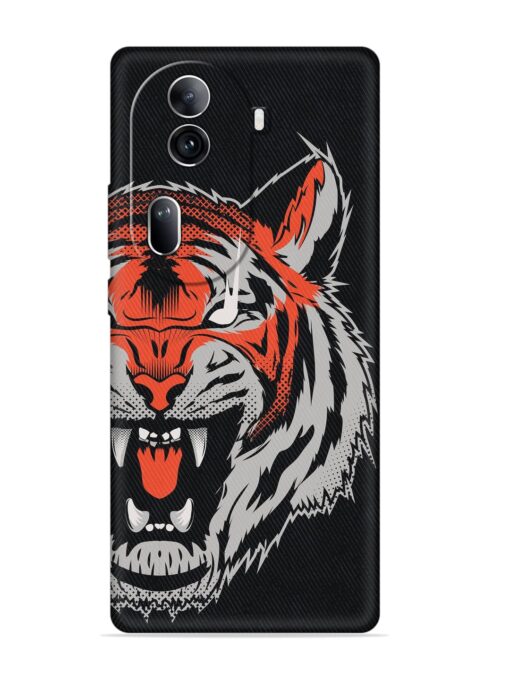 Tiger Aggression Embossed Soft Silicone Case for Oppo Reno 11 Pro (5G) Zapvi