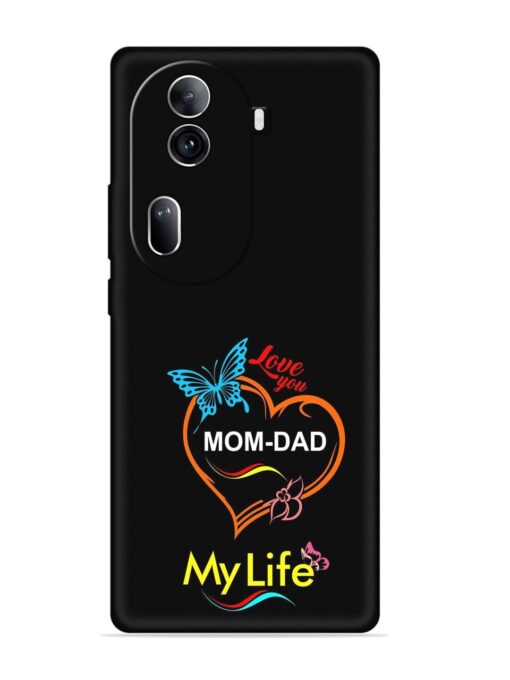 Love You Mom Dad Embossed Soft Silicone Case for Oppo Reno 11 Pro (5G)