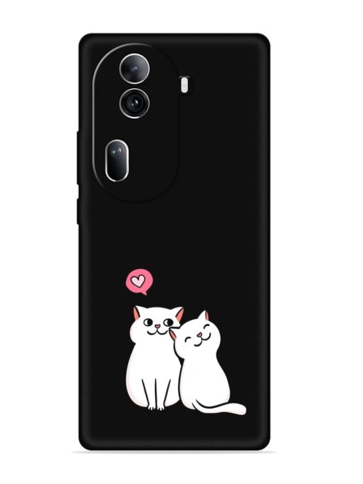 Cute Loving Cats Embossed Soft Silicone Case for Oppo Reno 11 Pro (5G) Zapvi