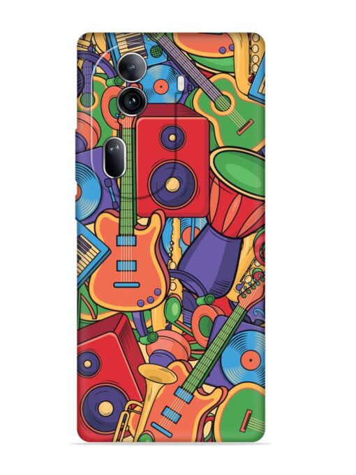 Colorful Music Art Embossed Soft Silicone Case for Oppo Reno 11 Pro (5G)