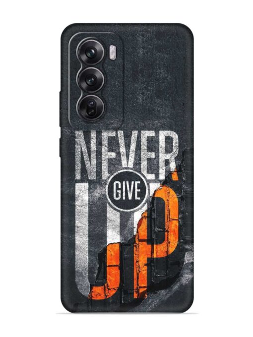 Never Give Up Embossed Soft Silicone Case for Oppo Reno 12 Pro (5G)