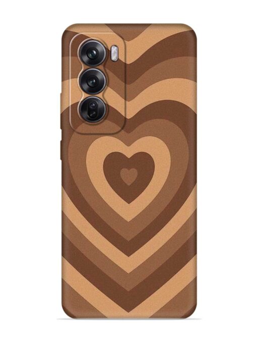 Brown Heart Embossed Soft Silicone Case for Oppo Reno 12 Pro (5G) Zapvi