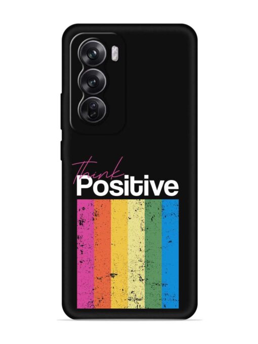 Think Positive Typography Embossed Soft Silicone Case for Oppo Reno 12 Pro (5G)