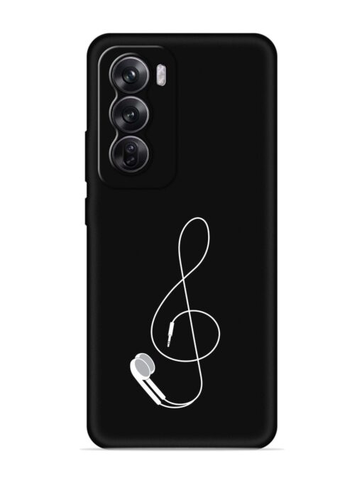 Music Earphone Vector Embossed Soft Silicone Case for Oppo Reno 12 Pro (5G) Zapvi