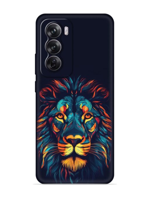 Colorful Lion Embossed Soft Silicone Case for Oppo Reno 12 Pro (5G) Zapvi