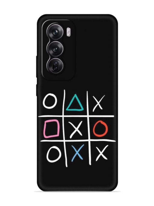 Super Neon Tic-Tac-Toe Embossed Soft Silicone Case for Oppo Reno 12 Pro (5G) Zapvi