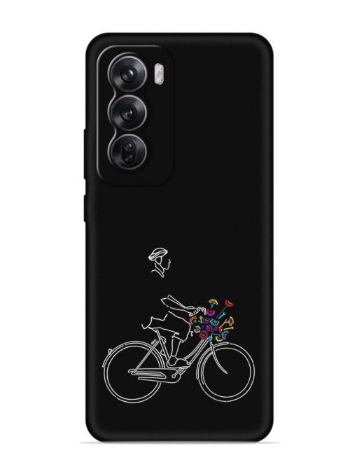 Minimalist Cycle Art Embossed Soft Silicone Case for Oppo Reno 12 Pro (5G) Zapvi