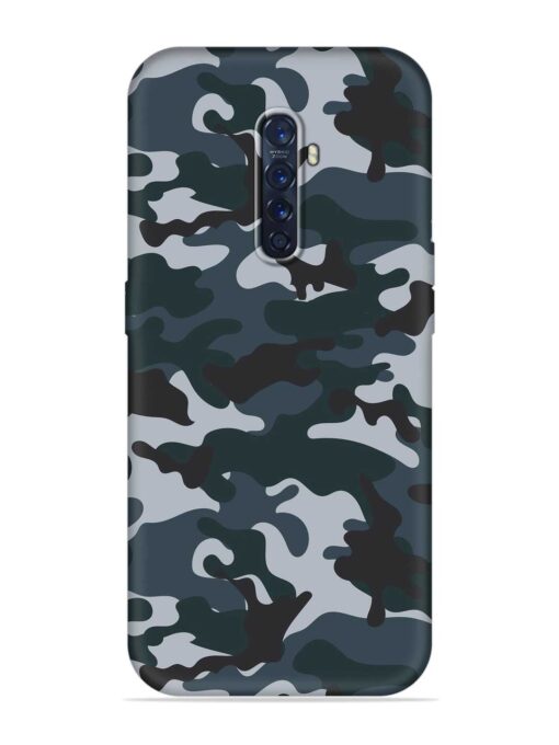 Dark Blue Army Military Art Embossed Soft Silicone Case for Oppo Reno 2 Zapvi