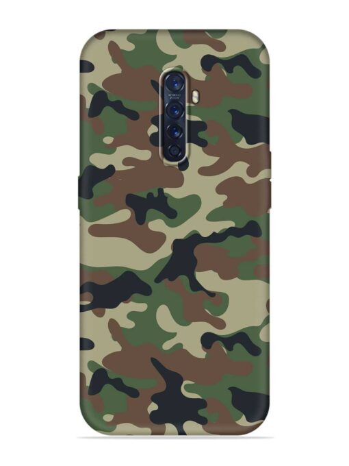 Army Military Camouflage Dark Green Embossed Soft Silicone Case for Oppo Reno 2 Zapvi