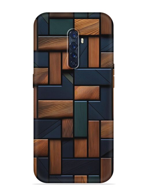 Wooden Background Cubes Embossed Soft Silicone Case for Oppo Reno 2