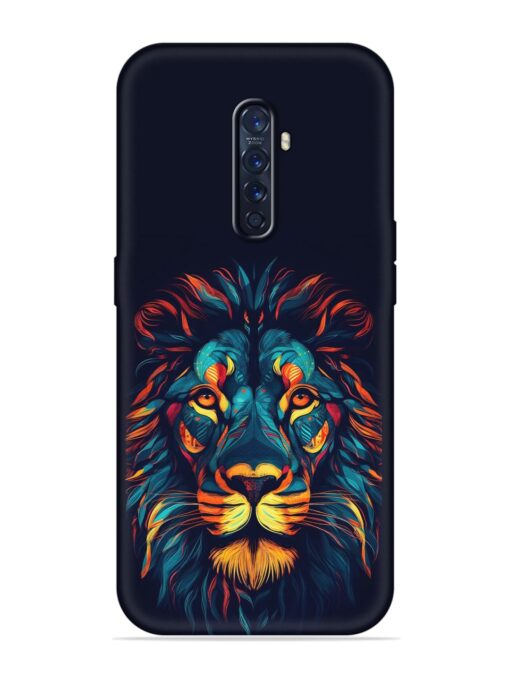 Colorful Lion Embossed Soft Silicone Case for Oppo Reno 2F