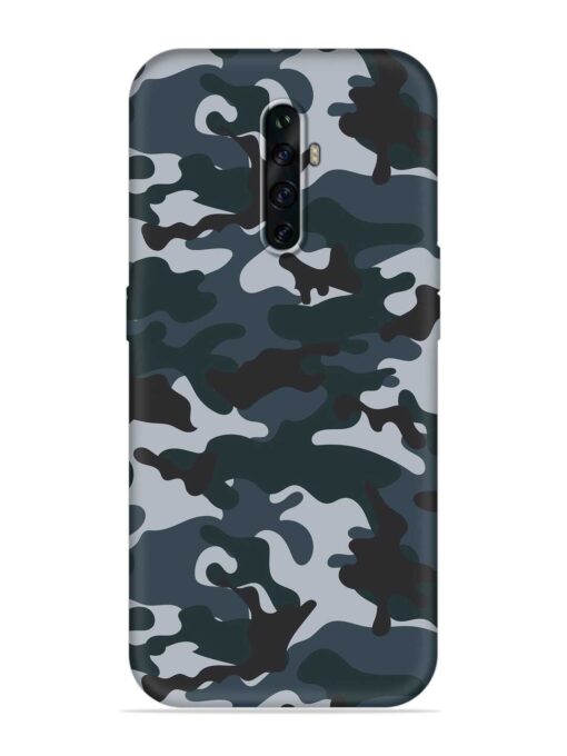 Dark Blue Army Military Art Embossed Soft Silicone Case for Oppo Reno 2Z Zapvi