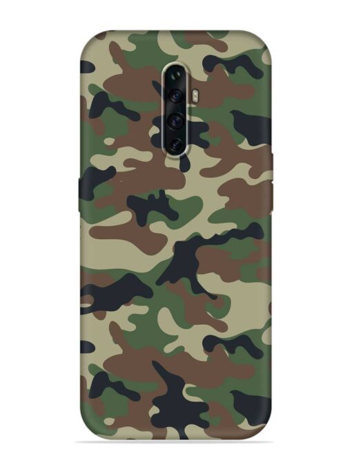 Army Military Camouflage Dark Green Embossed Soft Silicone Case for Oppo Reno 2Z Zapvi