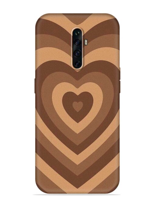 Brown Heart Embossed Soft Silicone Case for Oppo Reno 2Z