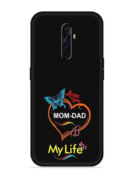 Love You Mom Dad Embossed Soft Silicone Case for Oppo Reno 2Z Zapvi