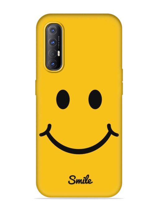 Yellow Smiley Embossed Soft Silicone Case for Oppo Reno 3 Pro Zapvi