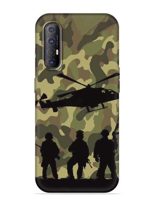 Army Heros Embossed Soft Silicone Case for Oppo Reno 3 Pro Zapvi