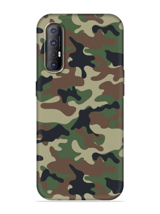 Army Military Camouflage Dark Green Embossed Soft Silicone Case for Oppo Reno 3 Pro