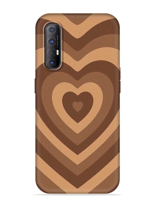 Brown Heart Embossed Soft Silicone Case for Oppo Reno 3 Pro Zapvi