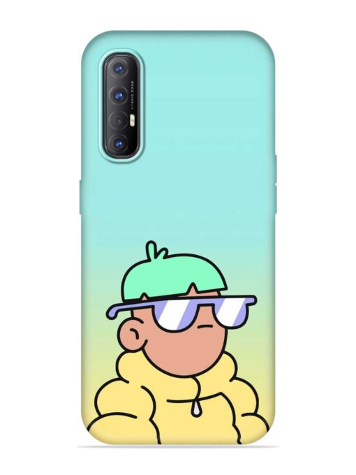 Doodles Cool Character Embossed Soft Silicone Case for Oppo Reno 3 Pro Zapvi