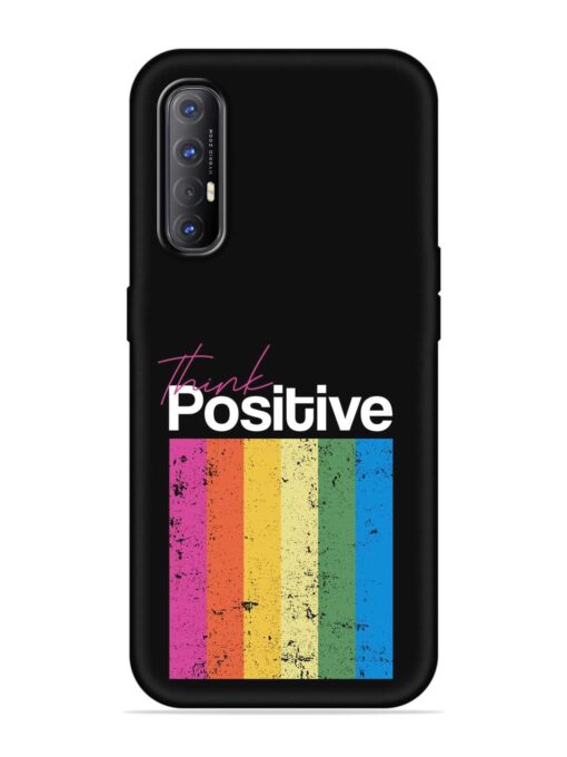 Think Positive Typography Embossed Soft Silicone Case for Oppo Reno 3 Pro