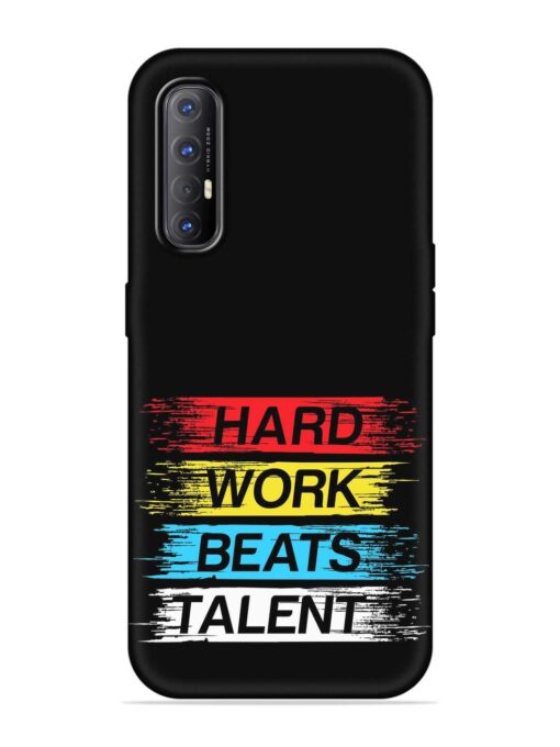 Hard Work Beats Embossed Soft Silicone Case for Oppo Reno 3 Pro