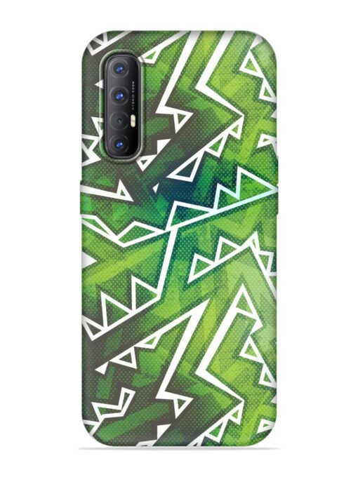 Green Graffiti Seamless Embossed Soft Silicone Case for Oppo Reno 3 Pro Zapvi