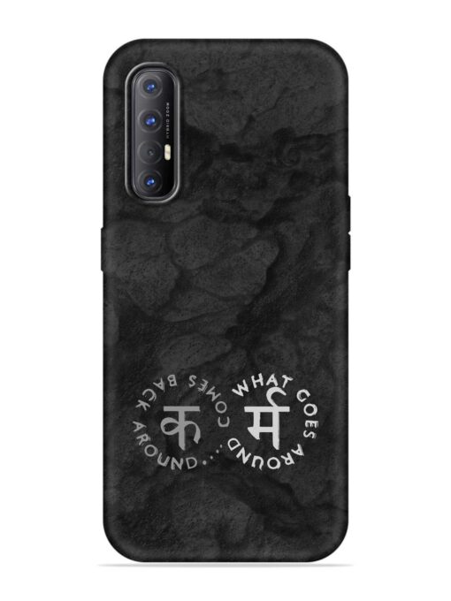 Karma Hindi Word Embossed Soft Silicone Case for Oppo Reno 3 Pro Zapvi