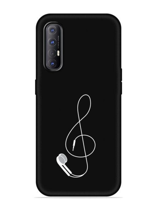 Music Earphone Vector Embossed Soft Silicone Case for Oppo Reno 3 Pro