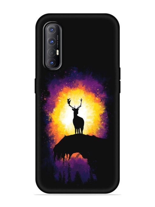 Elk Animal Art Embossed Soft Silicone Case for Oppo Reno 3 Pro