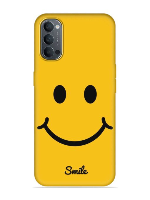 Yellow Smiley Embossed Soft Silicone Case for Oppo Reno 4 Zapvi