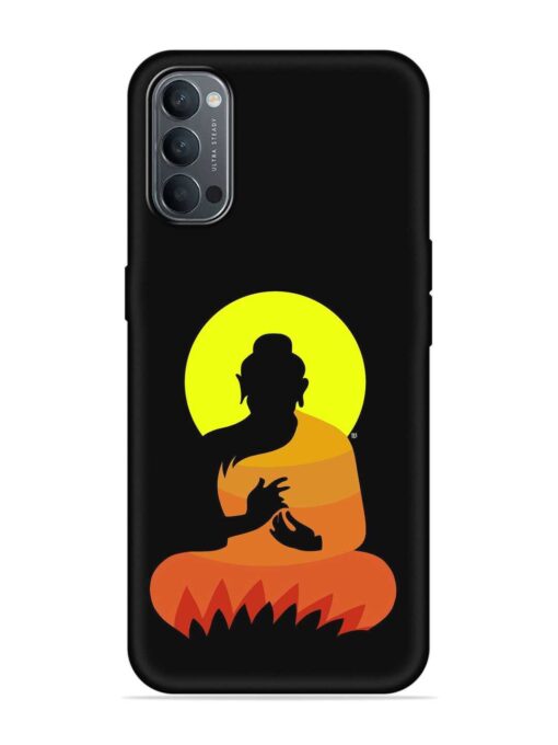 Buddha Art Black Embossed Soft Silicone Case for Oppo Reno 4