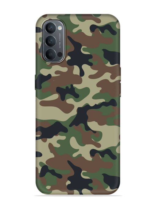 Army Military Camouflage Dark Green Embossed Soft Silicone Case for Oppo Reno 4 Zapvi