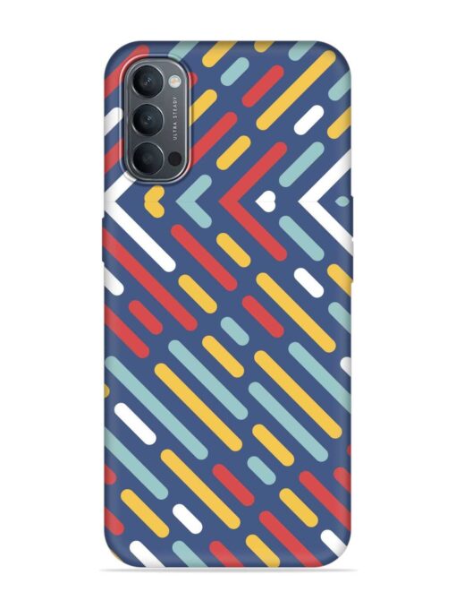 Colored Lines Embossed Soft Silicone Case for Oppo Reno 4 Zapvi