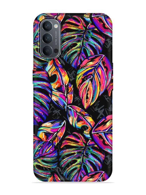 Tropical Seamless Vector Embossed Soft Silicone Case for Oppo Reno 4