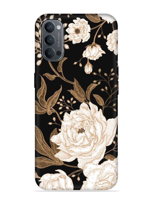 Peonies Roses Floral Embossed Soft Silicone Case for Oppo Reno 4 Zapvi