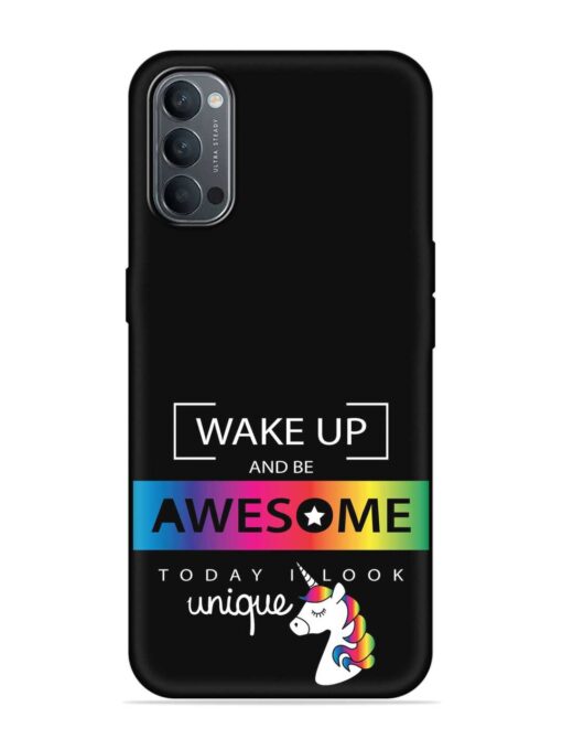 Inspirational Quote Unicorn Embossed Soft Silicone Case for Oppo Reno 4 Zapvi